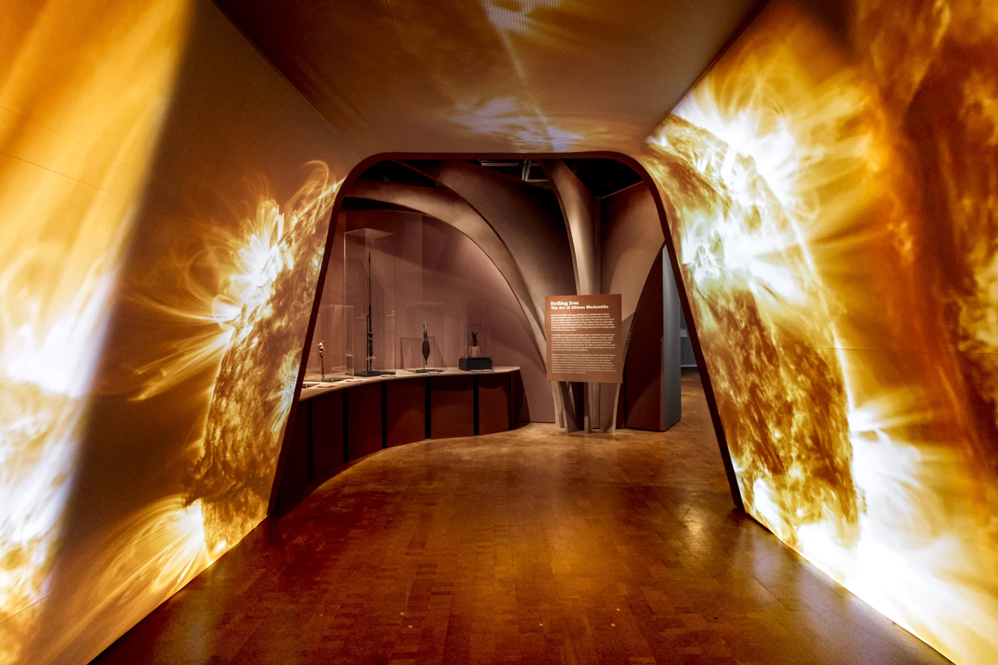 Striking Iron: The Art of African Blacksmiths, Installation View, 2018. Fowler Museum at UCLA. Photo: Joshua White/JWPictures.com