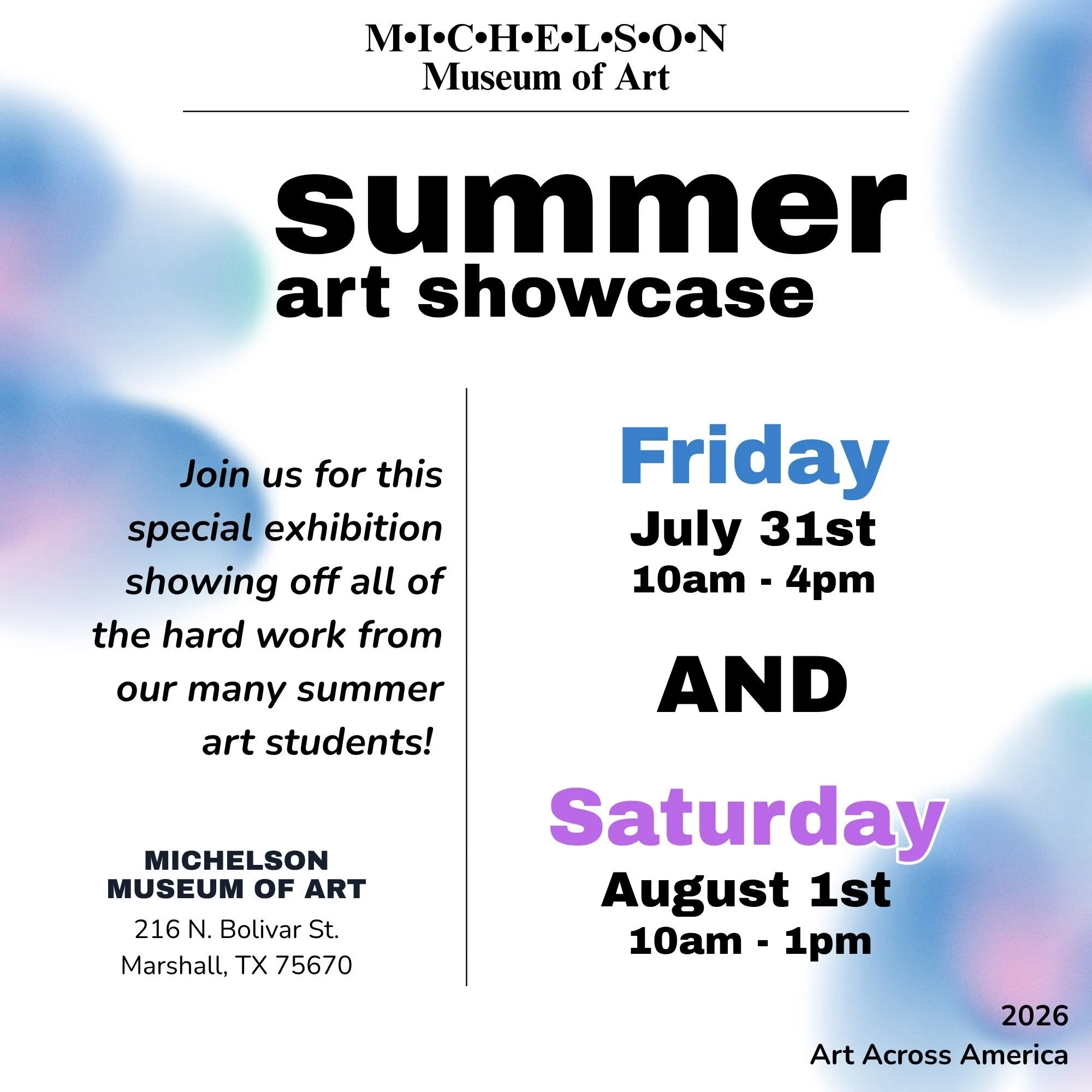 Summer Classes Art Showcase