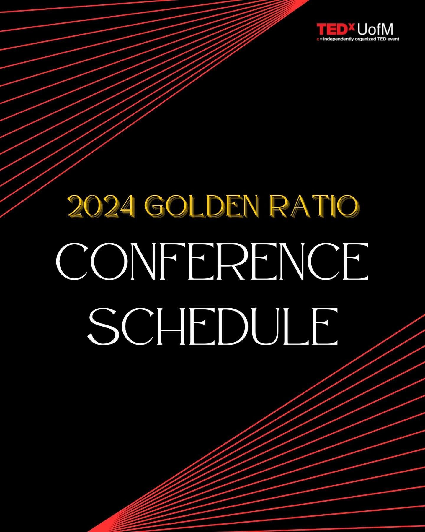 Here's the official schedule of 2024 Golden Ratio Ted Talk conference‼️🎭💙💛