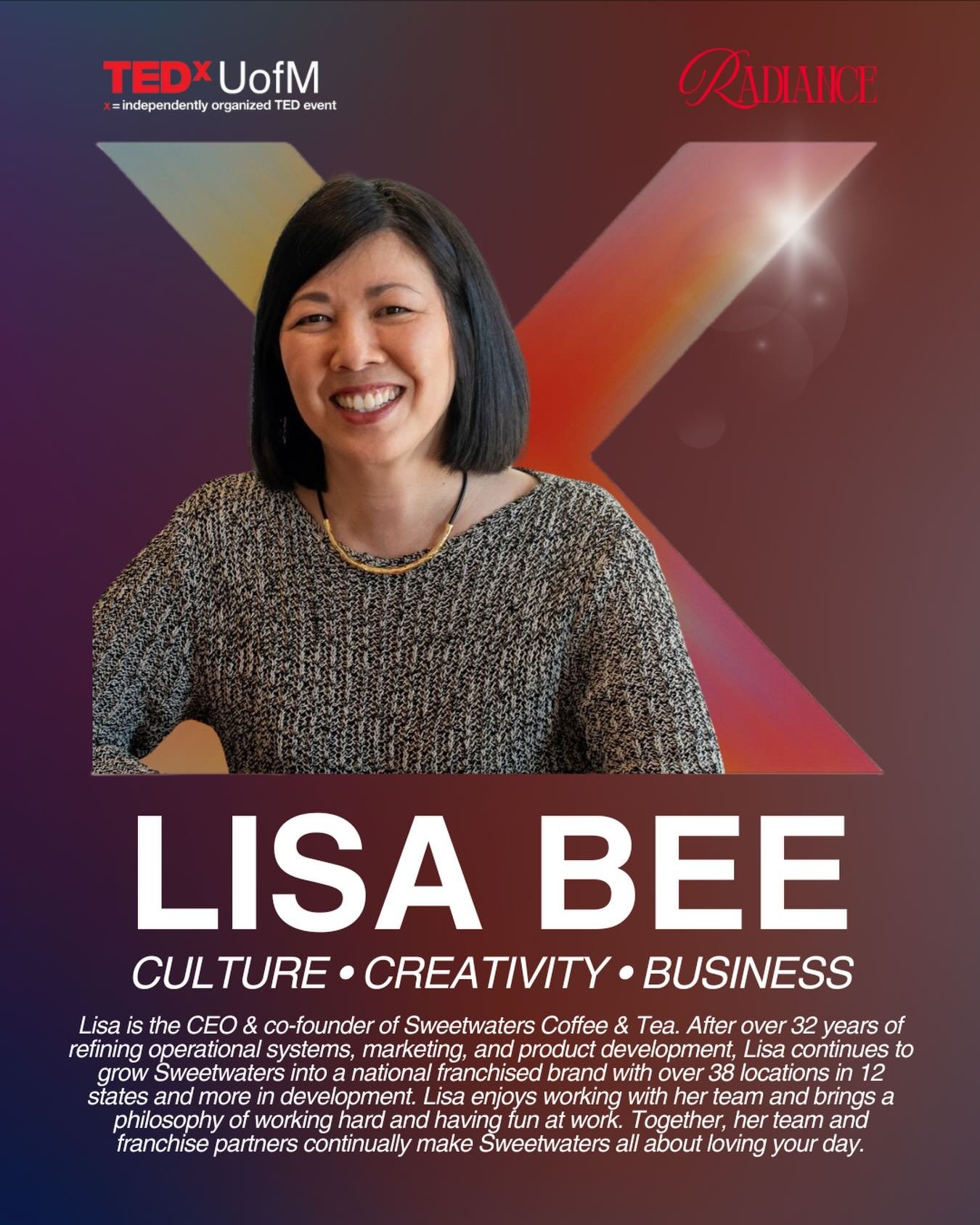 From entrepreneurship to impact, 𝑳𝑰𝑺𝑨 𝑩𝑬𝑬 brings culture, creativity, and business together. Lisa is the CEO &amp; co-founder of Sweetwaters Coffee &amp; Tea. After over 32 years of refining operational systems, marketing, and product developm