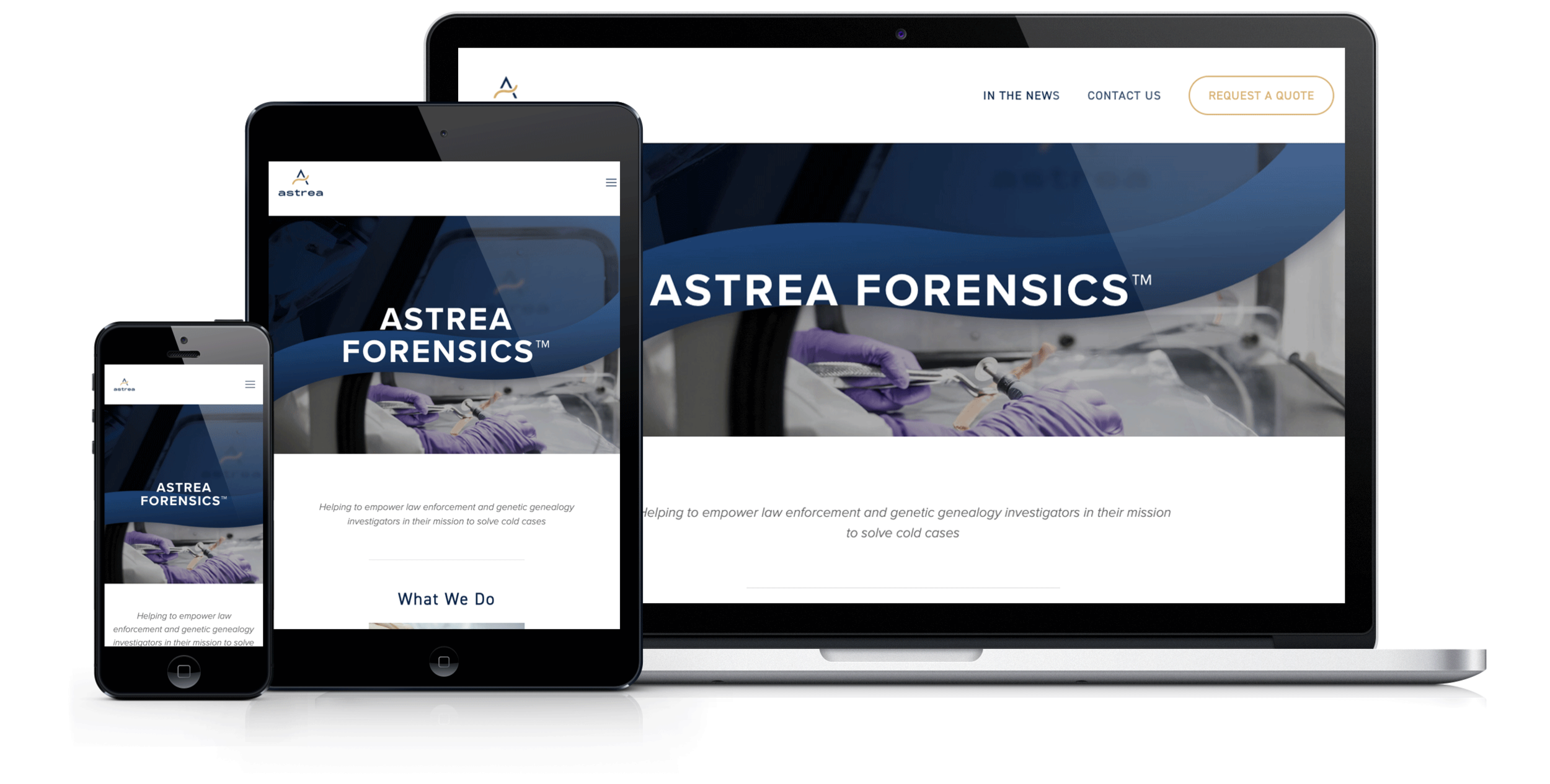 Astrea Forensics responsive website