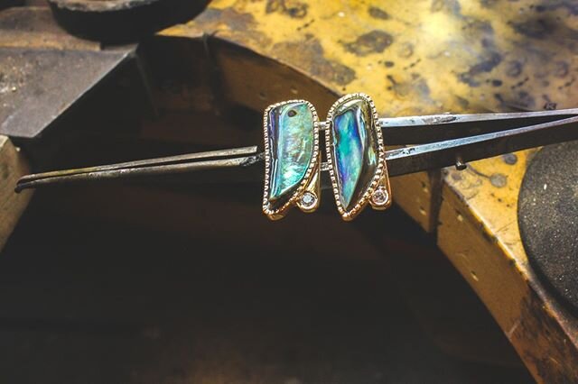 Abalone comes from mollusks, so next time you're at the beach, look around and maybe you'll find your next pair of cuff links in the sand 🐚
