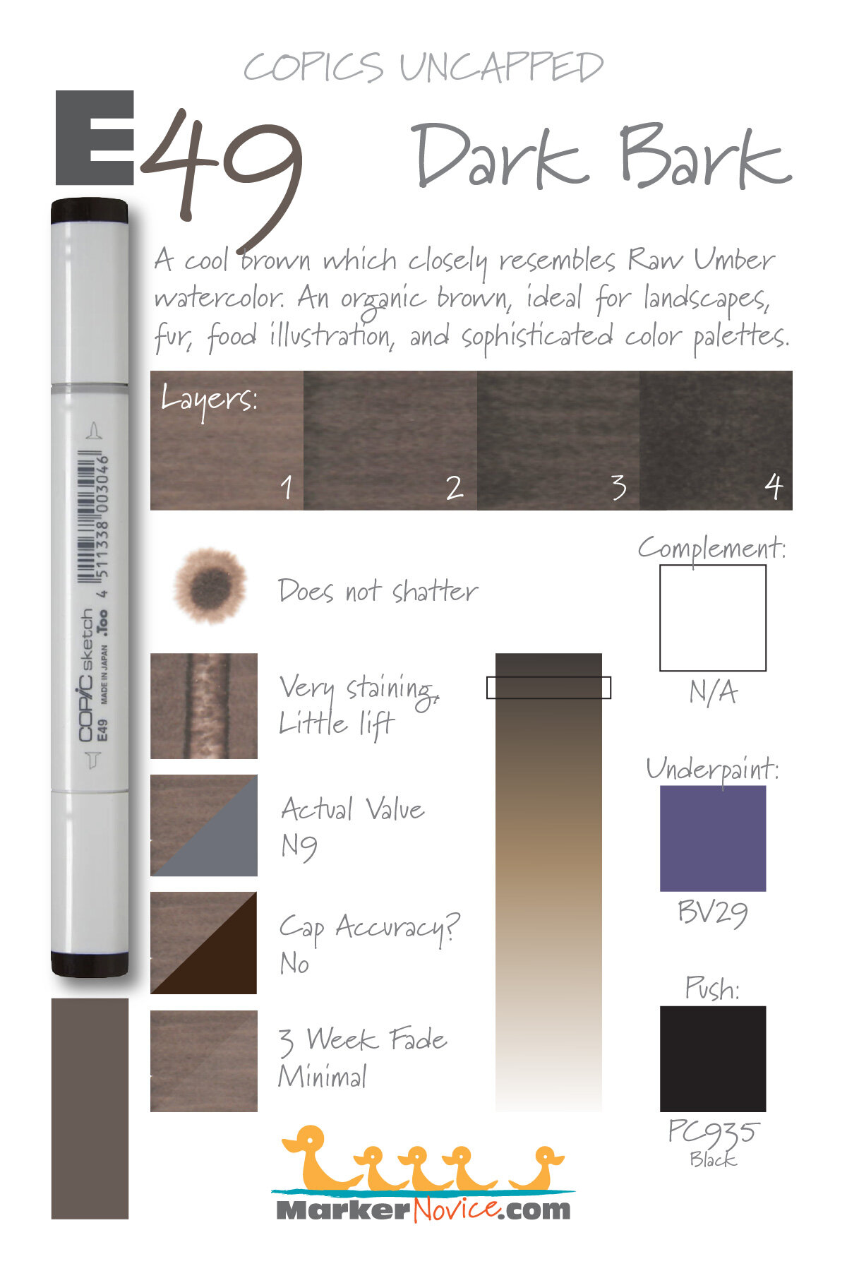 E49 - Copic Refill Dark Bark — Violeta Ink