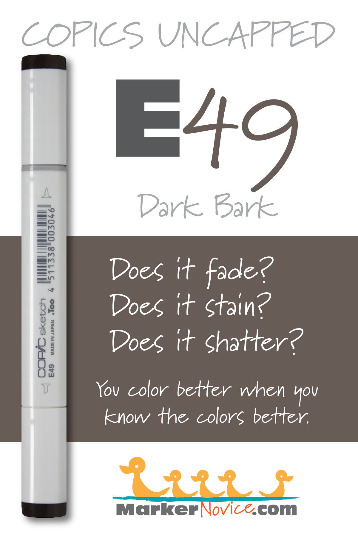 E49 - Copic Sketch Marker Dark Bark — Violeta Ink