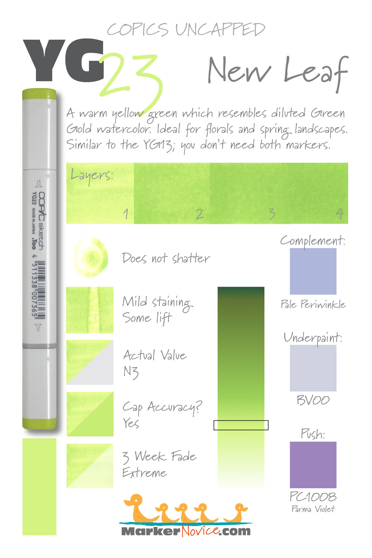 Copic Markers Original Standard Marker With Replacable Nib Yg23 New Leaf 