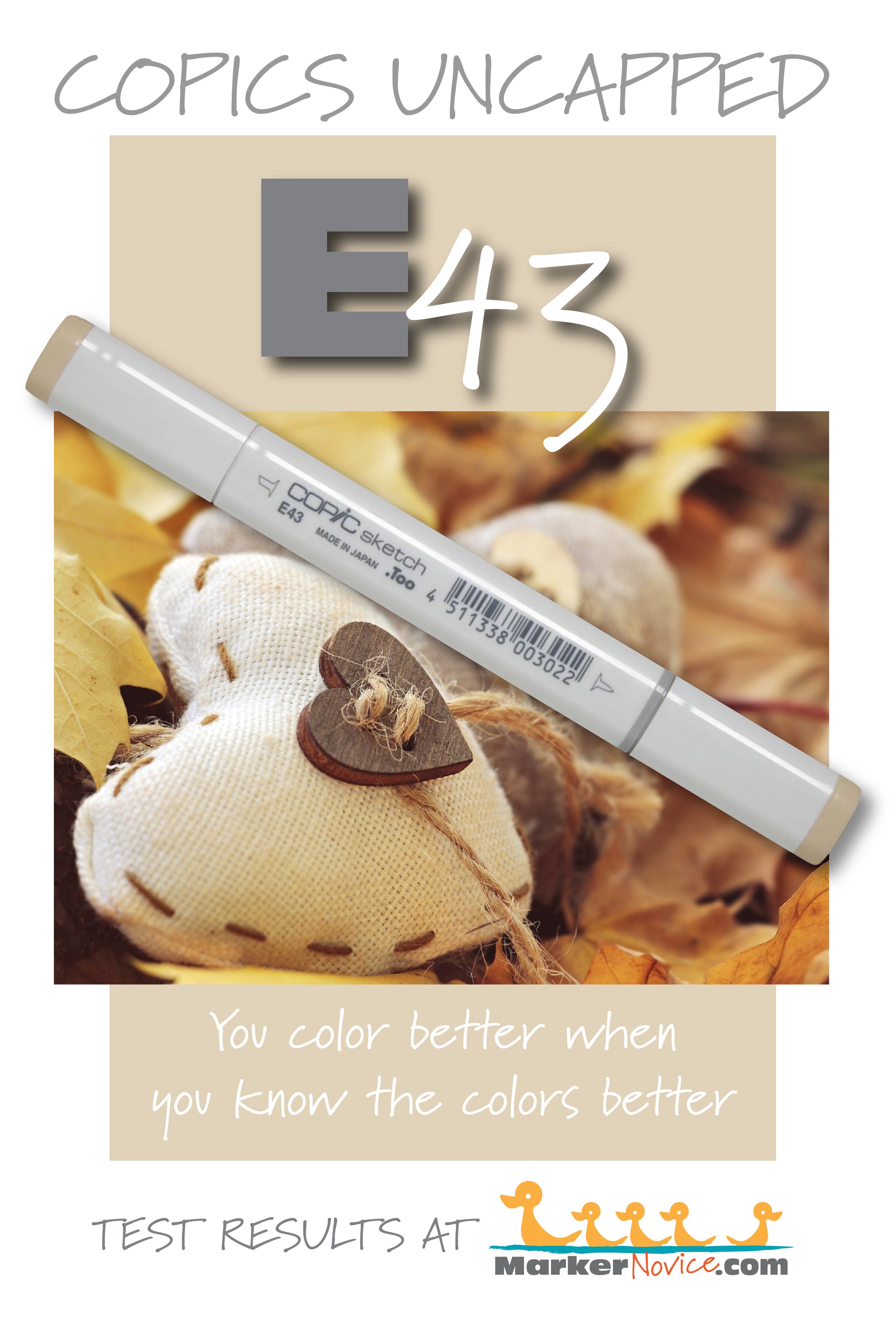 E43 Dull Ivory: Copics Uncapped (Marker Swatch, Ink Testing) — Marker Novice