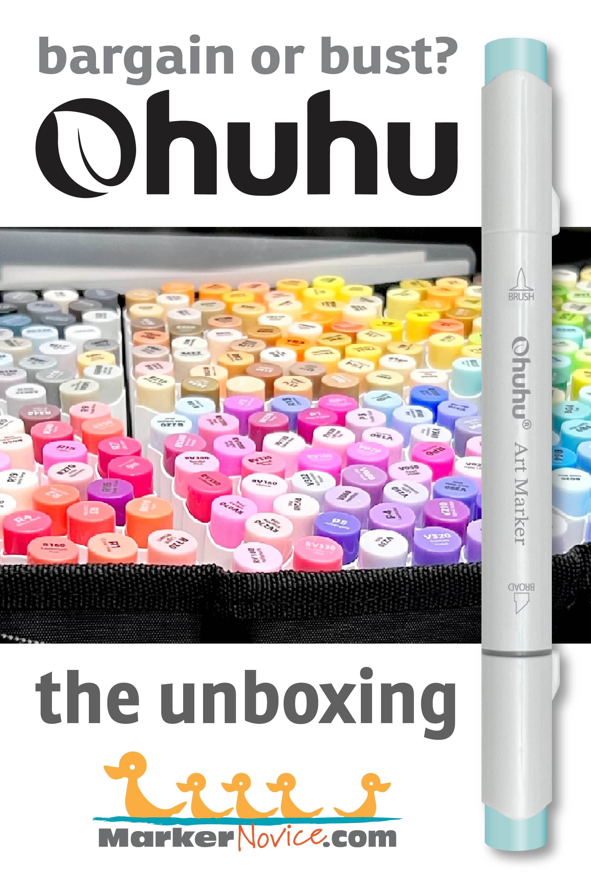 Unboxing & SWATCHES  Ohuhu Marker Pen Sketchbook A4 