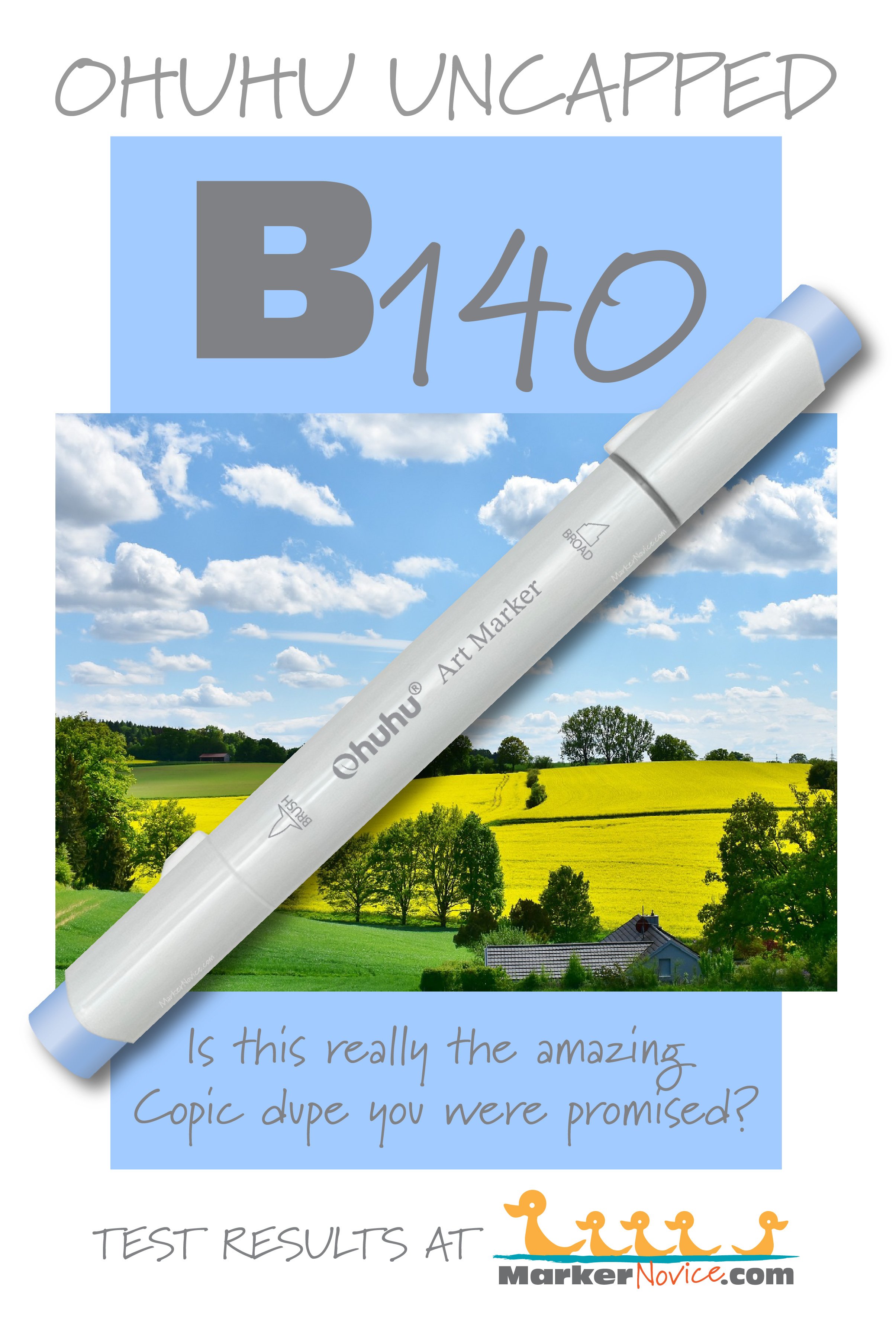 B140 Aquamarine: Testing Ohuhu Markers for Lightfastness and Quality (Ink  testing and swatching) — Marker Novice