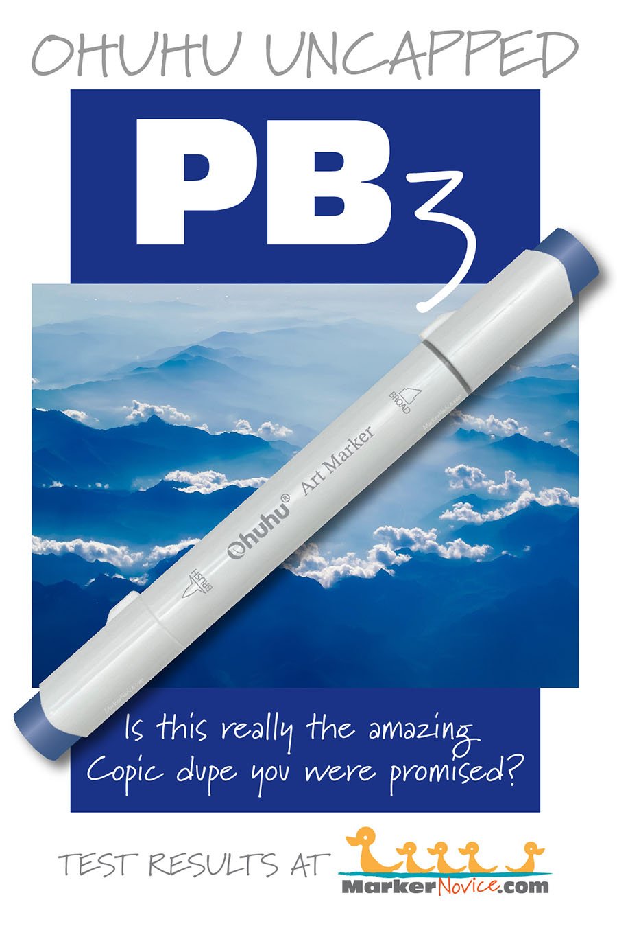 PB3 Cobalt Blue: Testing Ohuhu Markers for Lightfastness and Quality —  Marker Novice