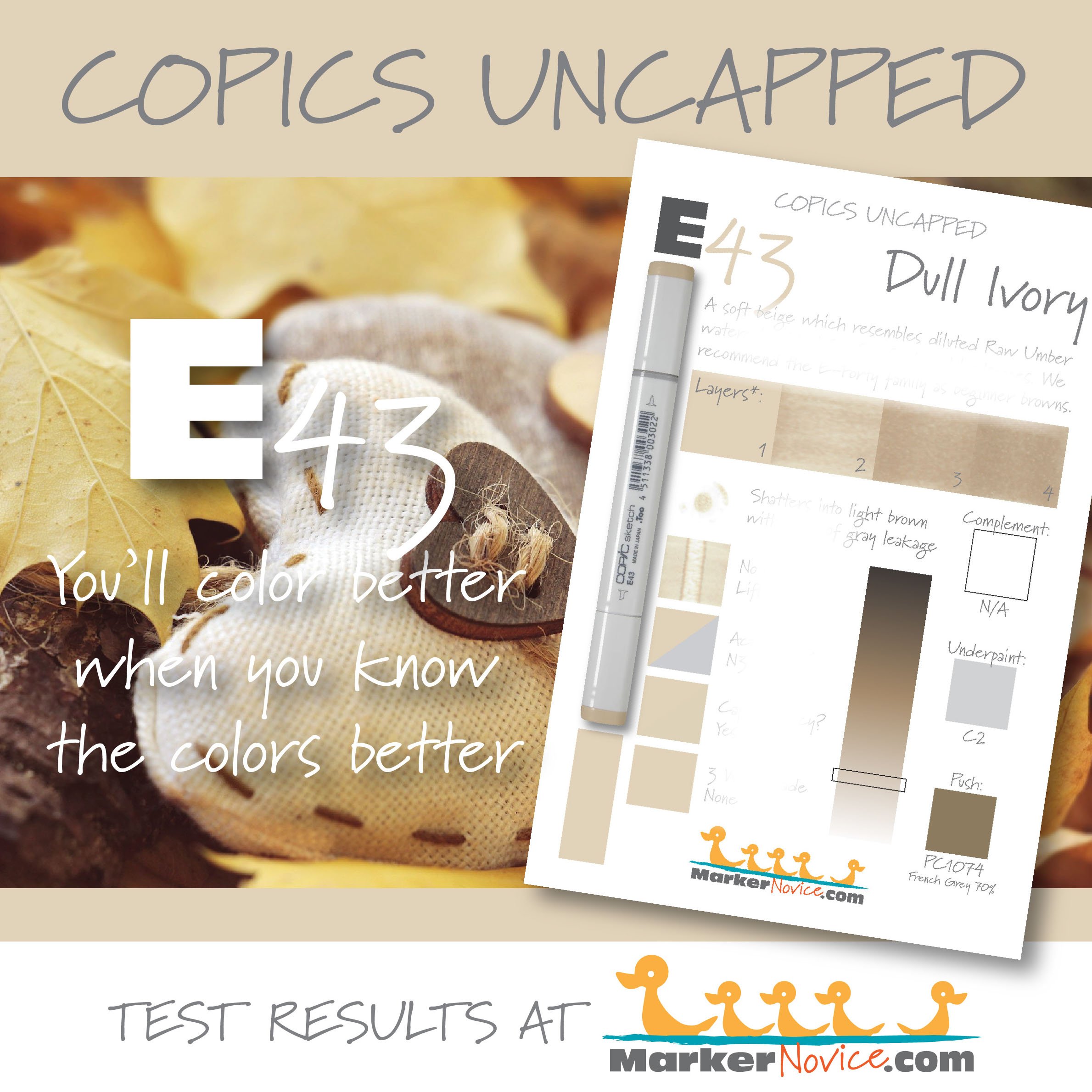 E40 Brick White: Copics Uncapped (Marker Swatch, Ink Testing