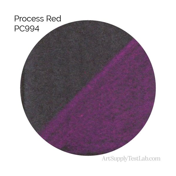 Process Red PC994 is mostly translucent but you can see the scanner has picked up on an opaque ingredient in the formula.