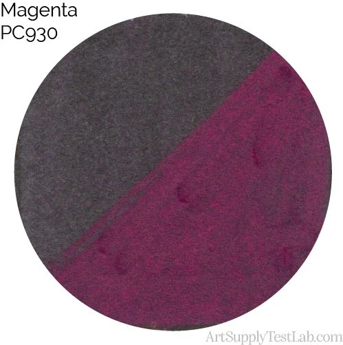 Magenta PC930 is fairly translucent but you can see the scanner has picked up on an opaque ingredient in the formula.