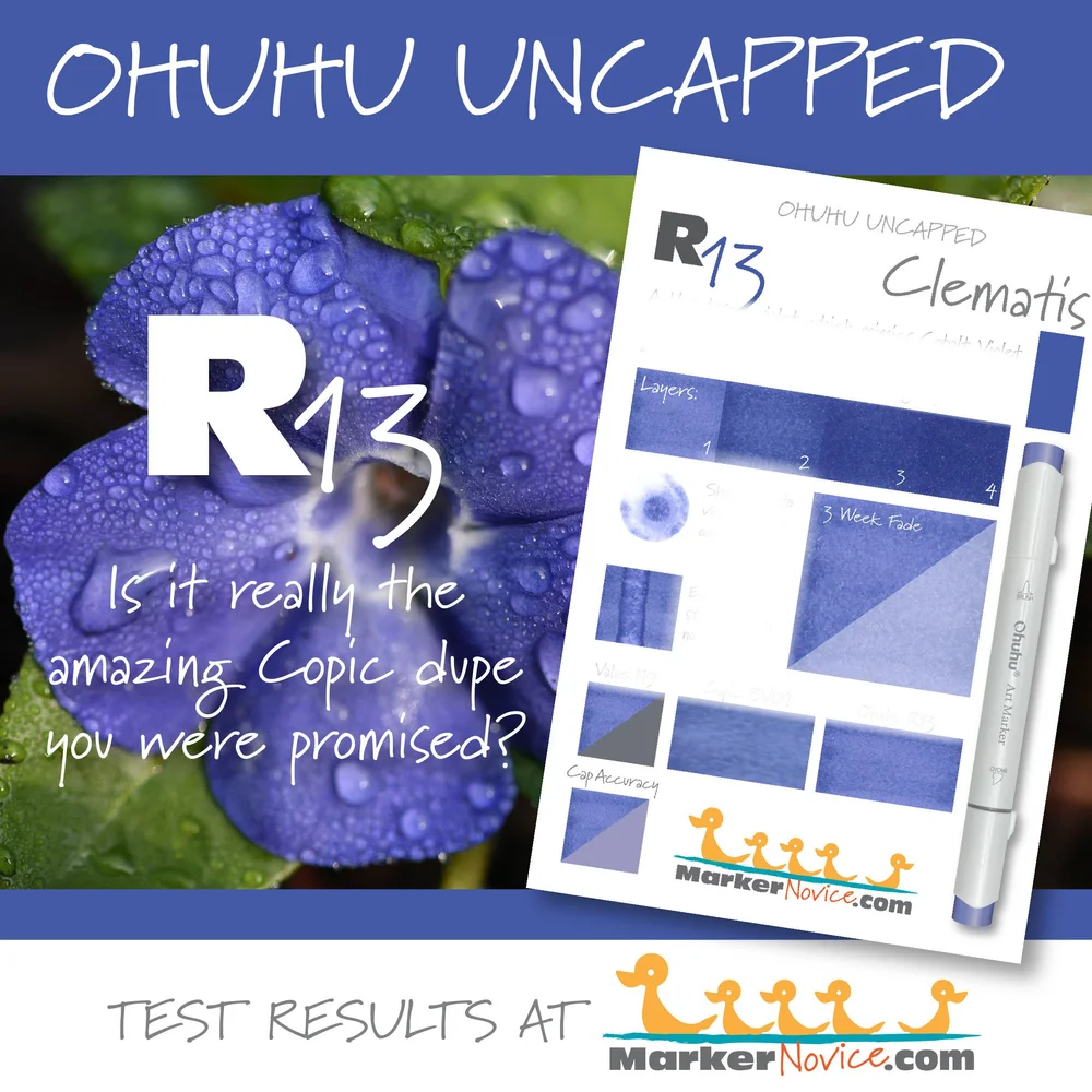 R13 Clematis: Testing Ohuhu Markers for Lightfastness and Quality (ink ...