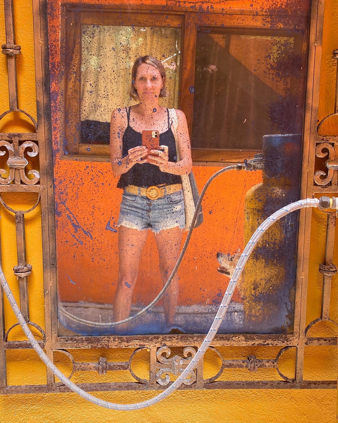 A year in the mirror. I&rsquo;ve been in love with the front entryway to my apartment here in Mexico since I moved in last January. Sunny, warm earth tones of oranges and yellows. Around me are other small apartments of my landlord, his mother, his n