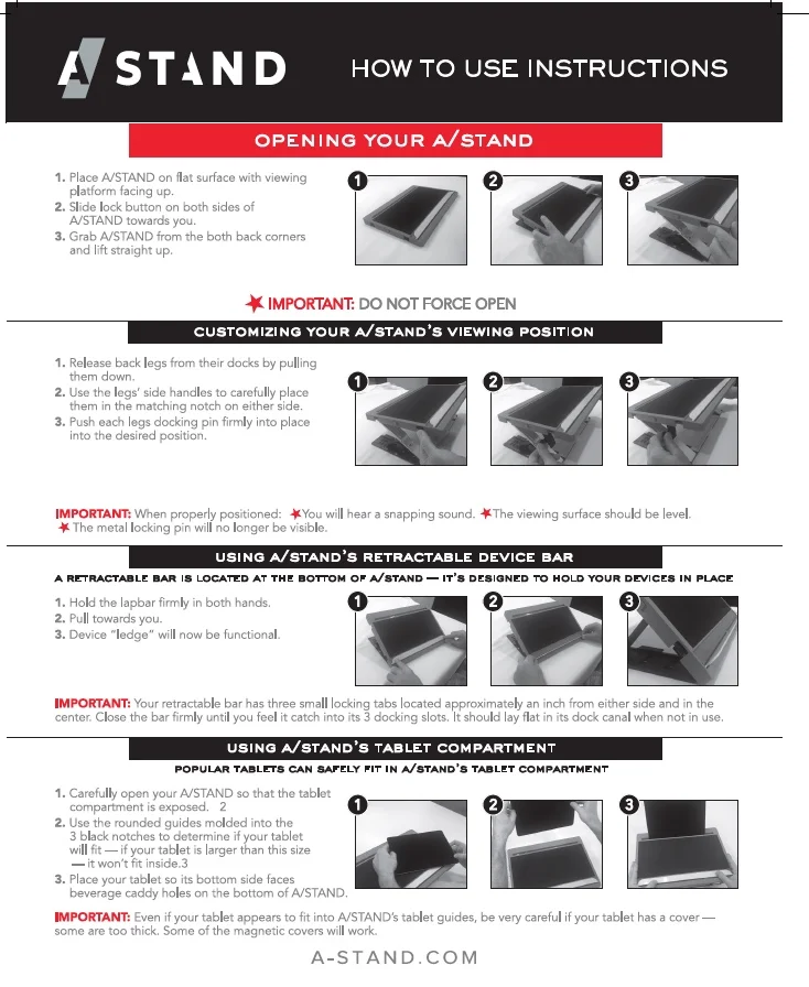 How to Open and Use A-STAND