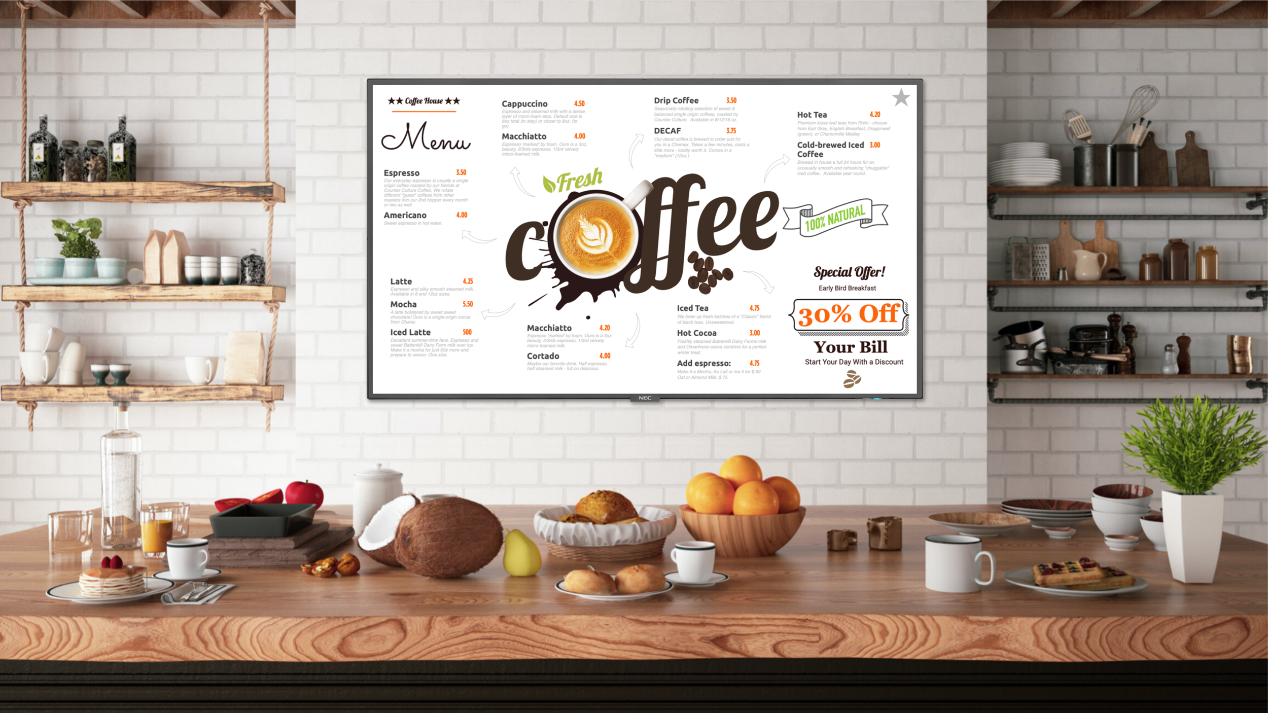 cafe menu board design