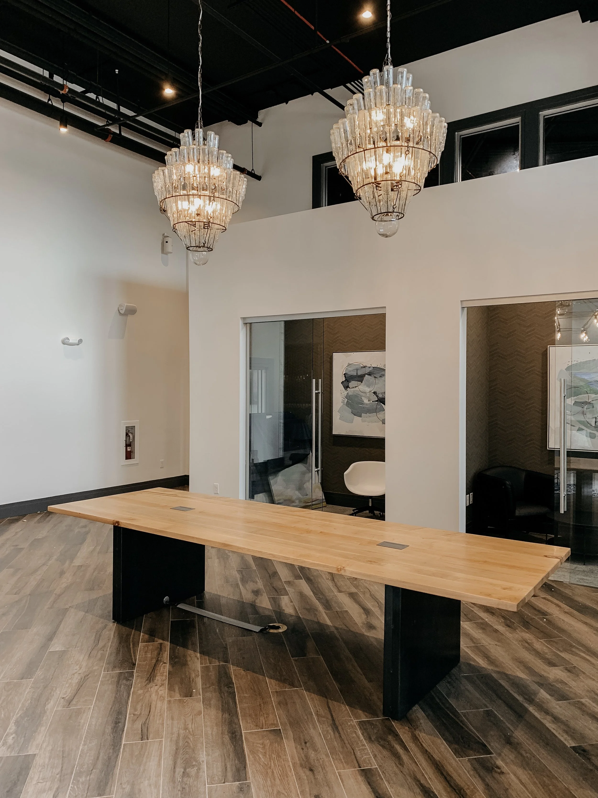 solid wood conference table, custom made by Rosewood co