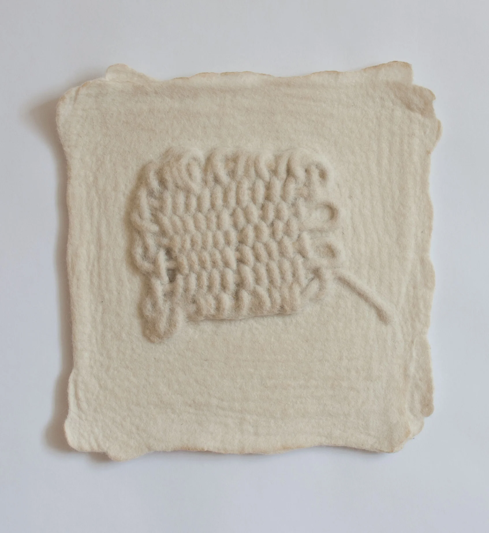 Untitled Handfelted merino wool, woven rope 2017