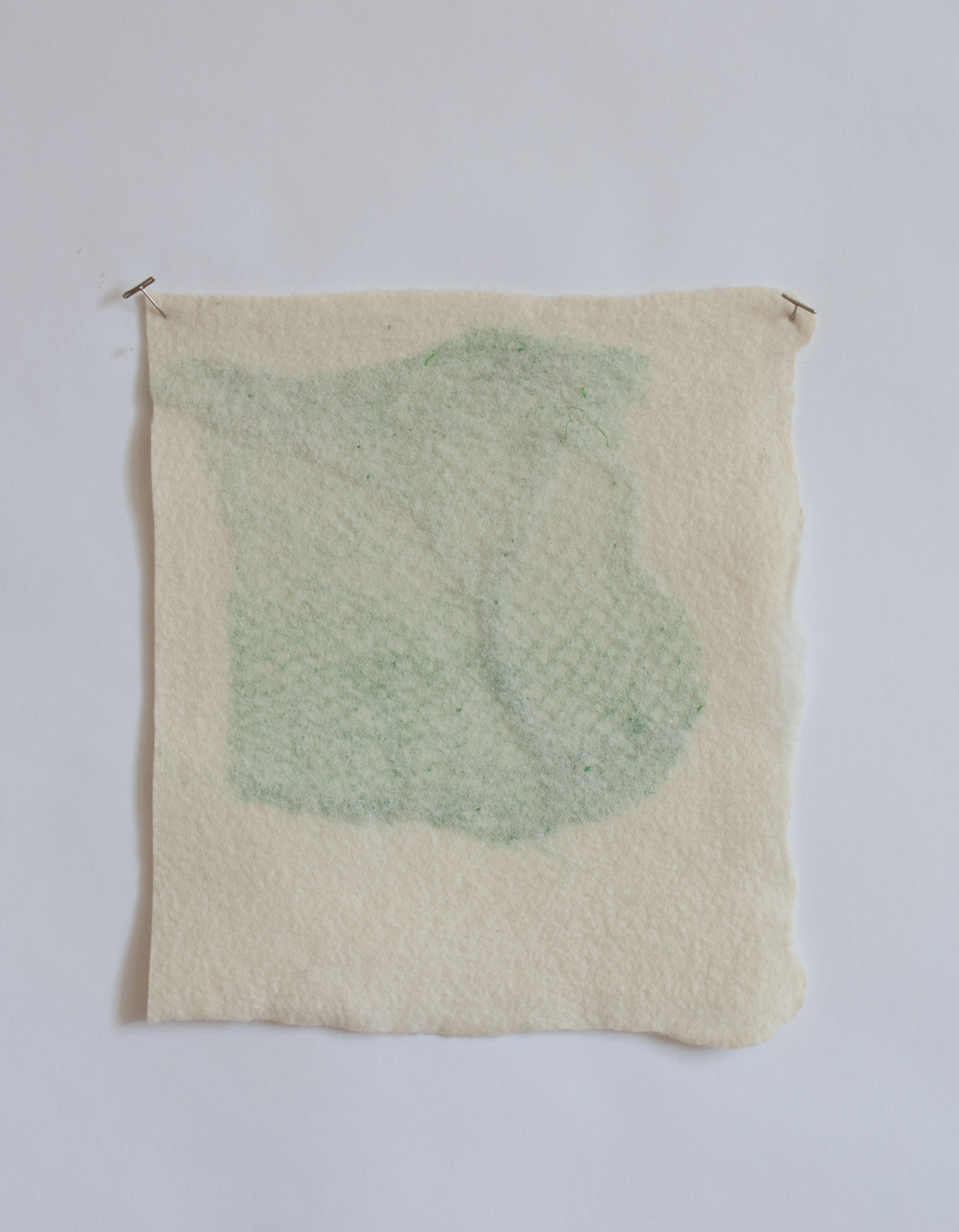  Untitled (some kind of archaeology), 2017  Handfelted wool, plastic vegetable bag 