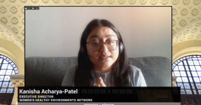 Kanisha Acharya-Patel presenting WHEN’s recommendations on intersectional toxics regulation during testimony before the Senate Committee on Energy, the Environment and Natural Resources as part of the Canadian Environmental Protection Act reform process.