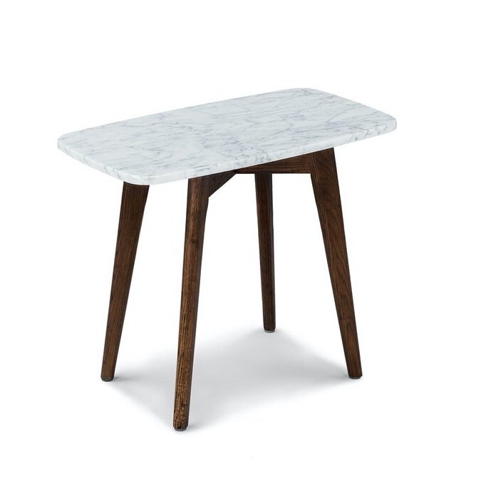 marble and walnut side table