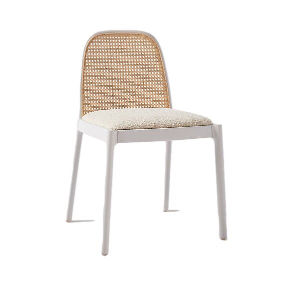 white cane dining chair 