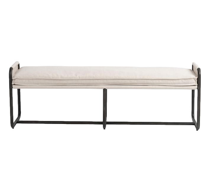 linen upholstered bench