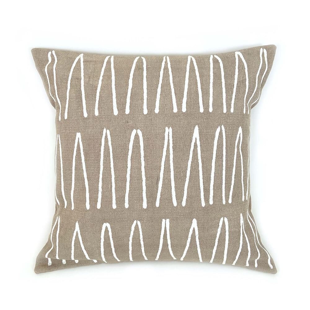 taupe batik lines pillow