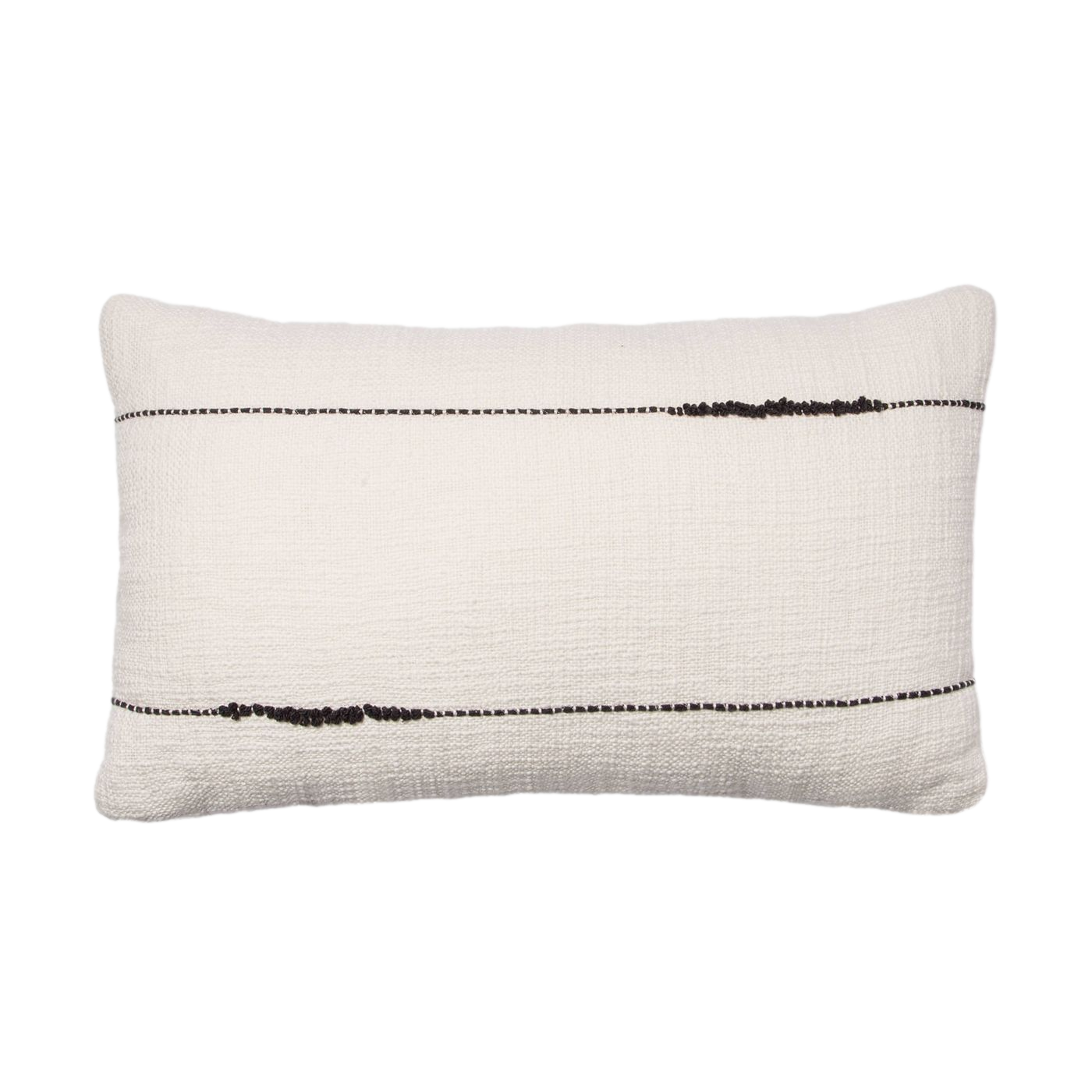 embroidered thin line lumbar pillow
