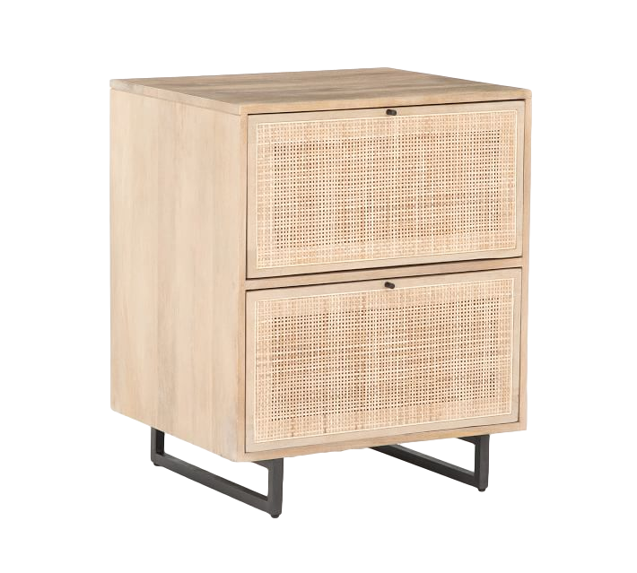 cane two drawer file cabinet