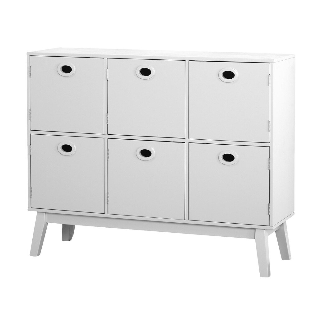 white six cabinet storage