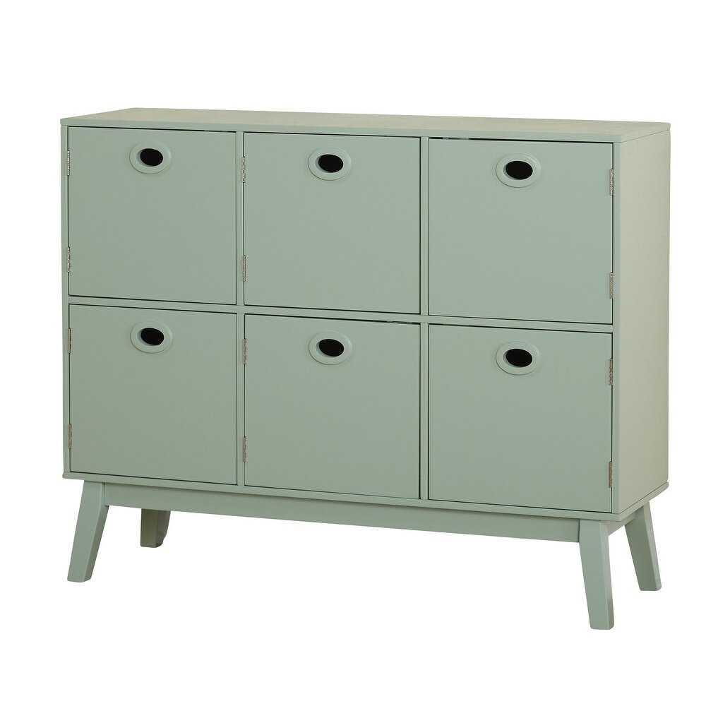 green six cabinet storage