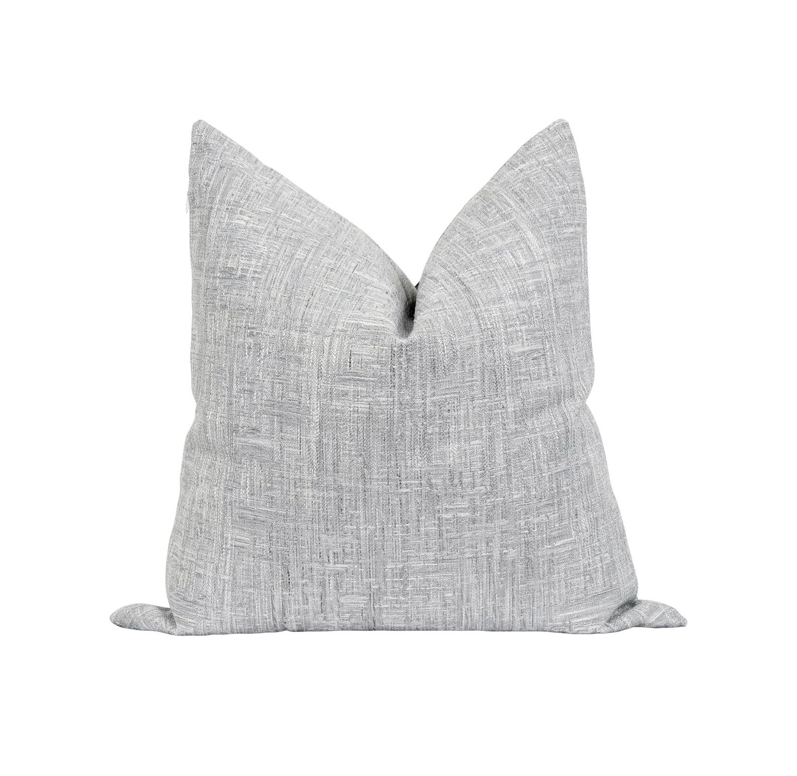 grey woven pillow cover