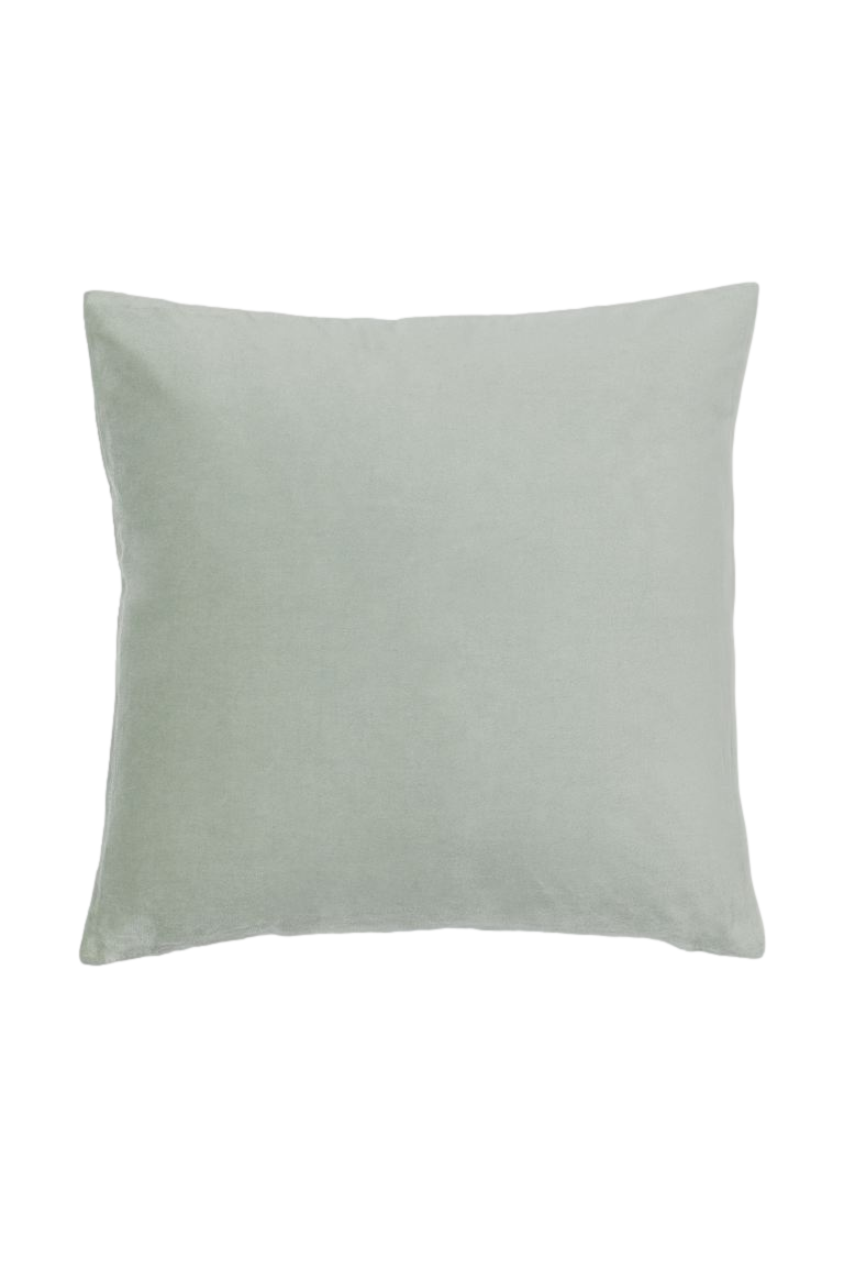 light green velvet pillow cover