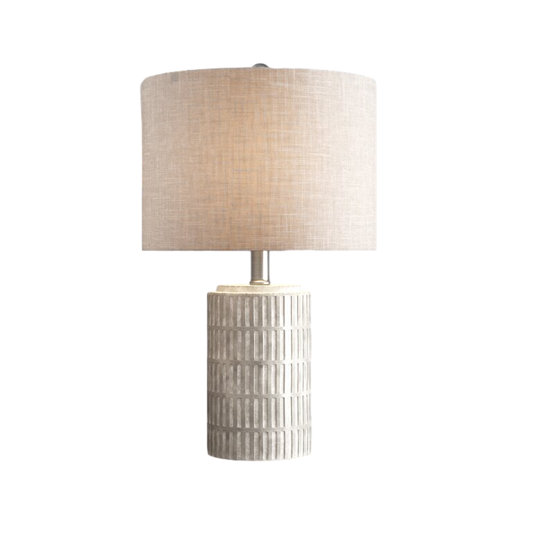 distressed grey and white table lamp