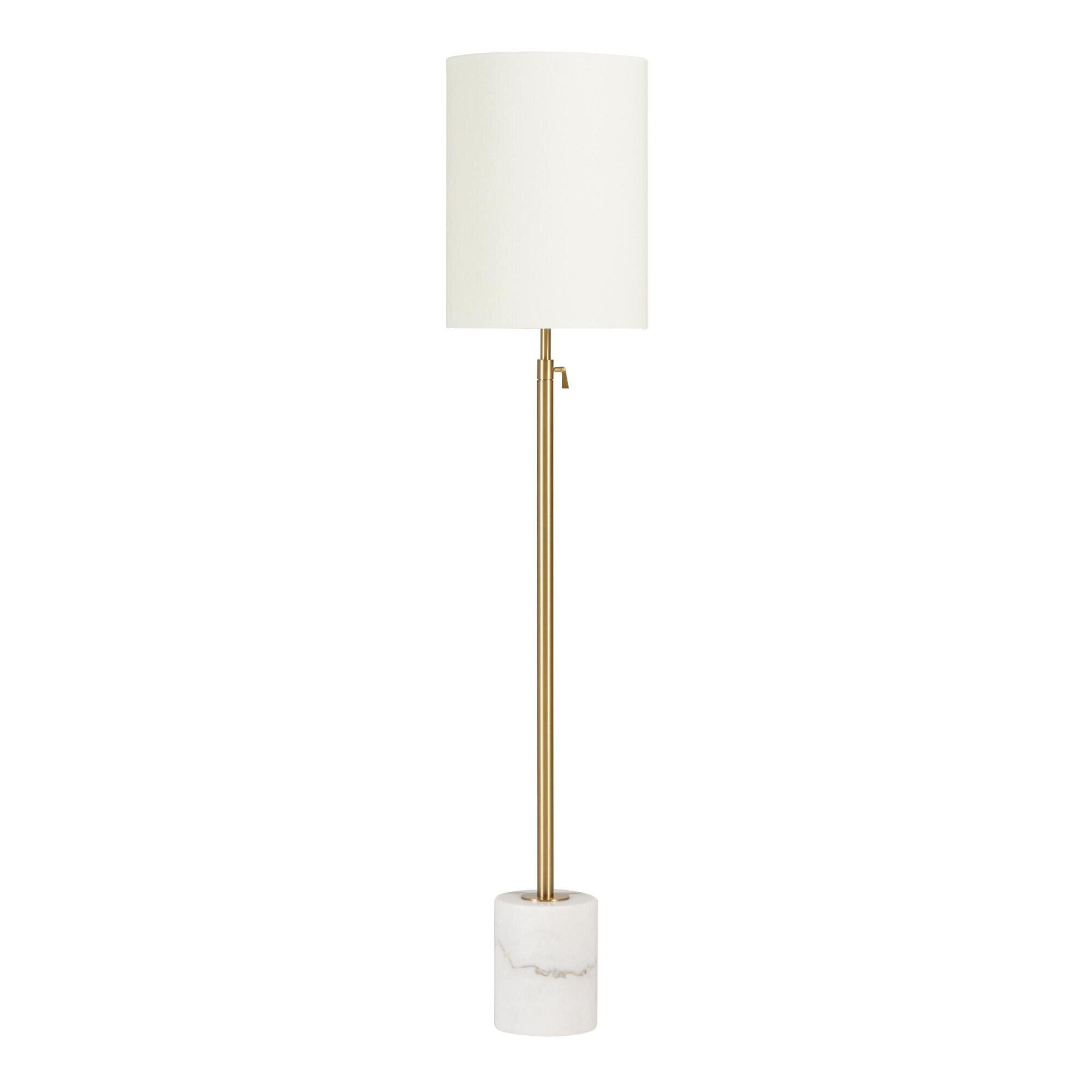 marble and brass floor lamp