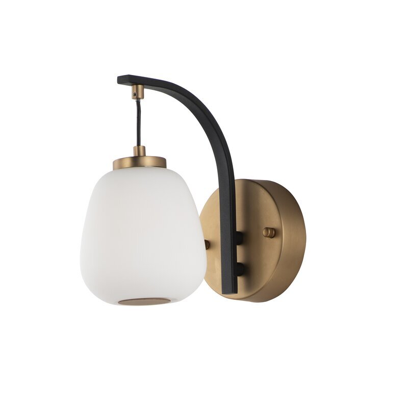 brass and black sconce