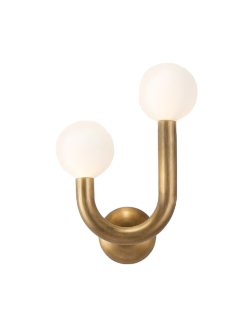 natural brass happy sconce