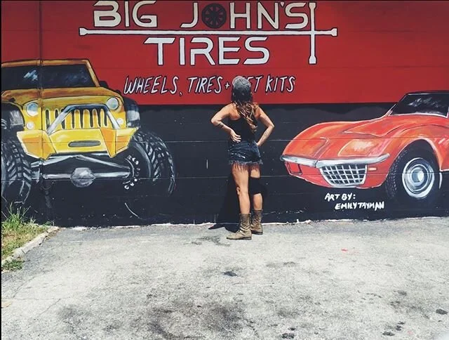 Just had the pleasure of painting this mural at Big Johns Tires in New Pot Richey, FL... Stoked on how it came out... especially for the first car I&rsquo;ve ever painted. So grateful for the opportunity! If you need a mural you know who to call, if 