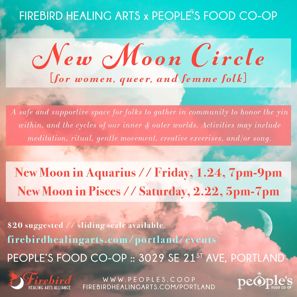 New Moon Circle for Women, Queer, and Femme Folk // Pisces — Firebird  Healing Arts Alliance