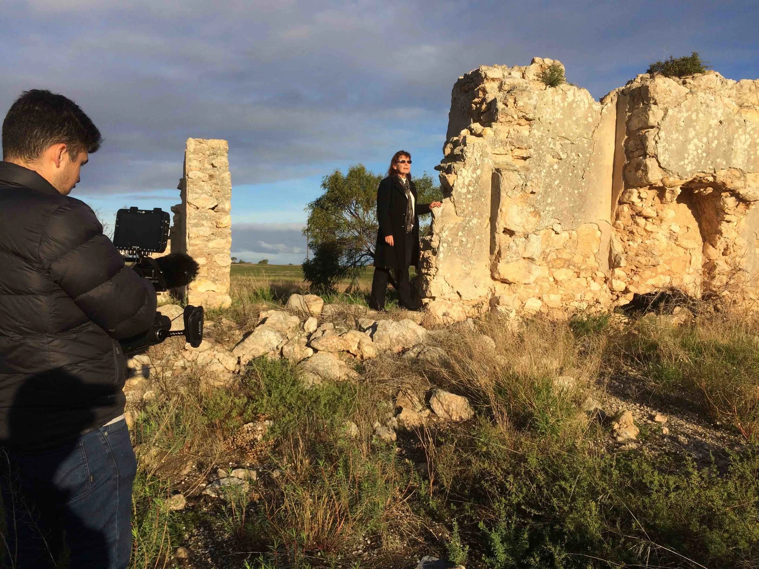 Lyn Lovegrove Niemz at the Murrungung ruins. Photo Carl Kuddell April 2017