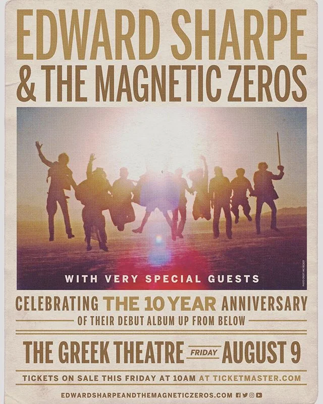 10 years?? Here’s some of the story:  it’s been an incredible journey. I know everybody fucking says that but it’s been an incredible journey. I started making the demos for that album three years before 10 years ago, but I remember the whole time thinking “the band that will be this band (which is not yet a band and who’s faces I don’t yet all know) is an important movement”. I don’t know that I would call it “important“ publicly, (although I just did), but privately (now publicly) that’s what I thought.  The way it came together was super natural. Heath Ledger was going to put out the album. A lot of people don’t know that about our history, but Heath was our magic man.  After he died I shit you not he started explicitly guiding me, postmortem, to find bandmembers, to buy the bus, to try to start a label myself, etc. (more on the magic of Heath at another time)... You see, when I was making the demos I was imagining a 13 piece band - I would do the trumpet parts with the kazoo and I would fix the “hey” gang vocals by recording myself over and over until I could feel this imaginary crew around me... (Much later my mother showed me the first thing I wrote by myself, age 7 or so, which started “once there was a boy with a big strong crew“ - I’d been after the concept for some time). And then one by one the crew started to assemble itself. Christian, who I had known since I was three years old, would come over to the tiny little apartment and play some guitar. Stewart, who says when I met him I was entirely disinterested until he said “you know I play trumpet”. Jade, my best friend over those summers, who popped up suddenly and shouted “gimme the mic!” and laid down “Alabama, Arkansas” in a flurry over my yet-unnamed track.  Aaron and Nico, Embry and Tay and Josh and Anna and Bryan and Nora and Crash and Orpheo, all of whom joined in one auspicious way or another (I’ve just discovered for the first time that Instagram does have a word limit!) The crew formed. It hasn’t been all roses, the stress of the journey cracked us fissures. But it’s been largely glorious - I’m fucking grateful to the many crew - and YOU who joined us for the ride.  TO THE YEARS TO COME