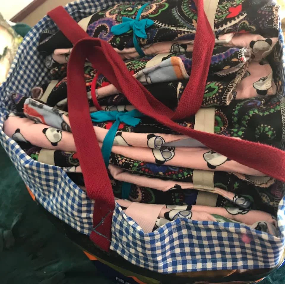 Thirty packs of pads for new mothers at Mowbray Maternity Home: keeping disposable pads out of landfill.