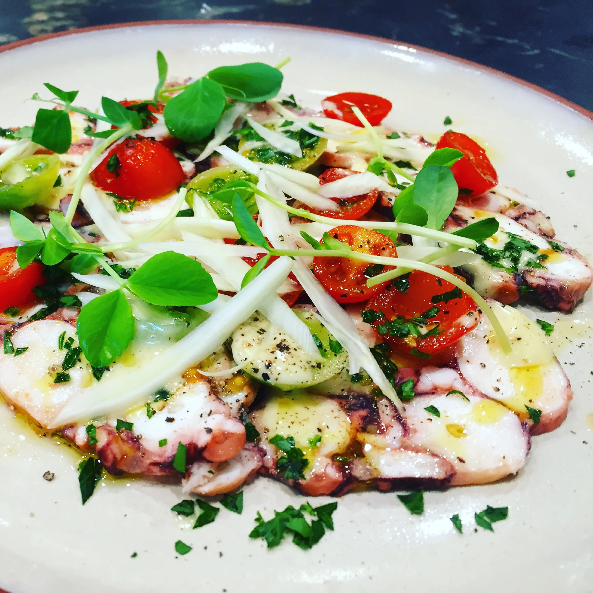 Fremantle Octopus with fennel, tomato and radish