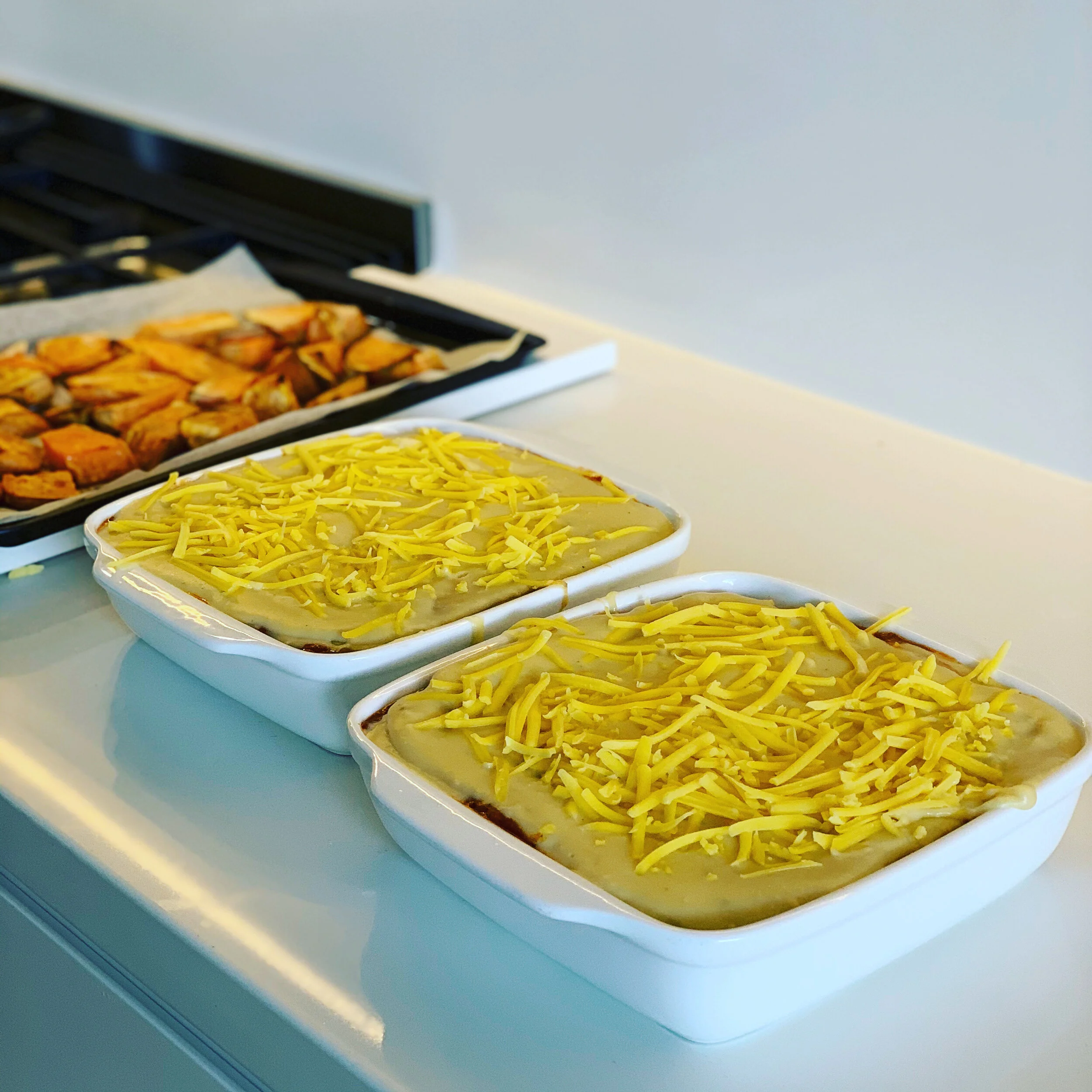 Lentil and sweet potato vegan lasagna