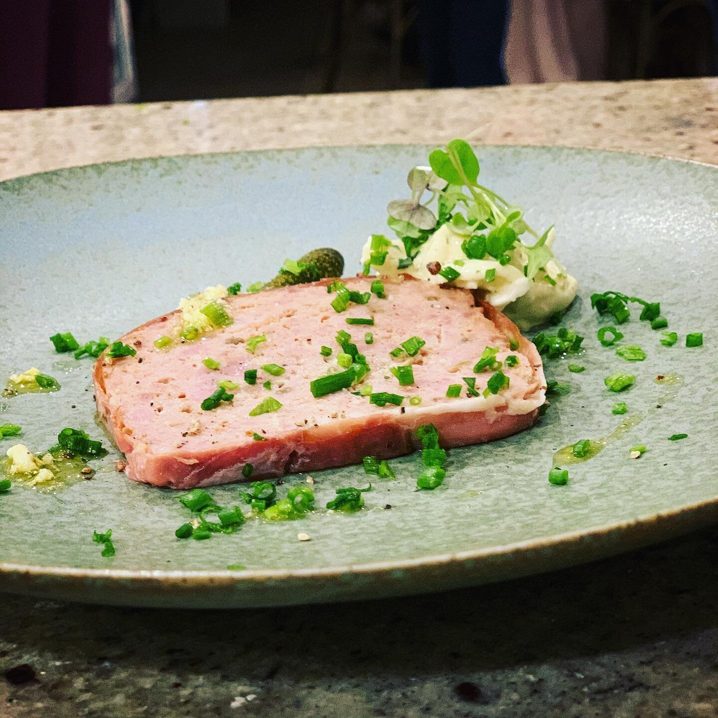 This dish of Pate de Campagne with cornichons and celeriac was a special request. 
Twenty years plus years ago I always had a pate on the menu from duck, chicken to pork, this particular dish was always a customer favorite. 
I did have  to rummage ar