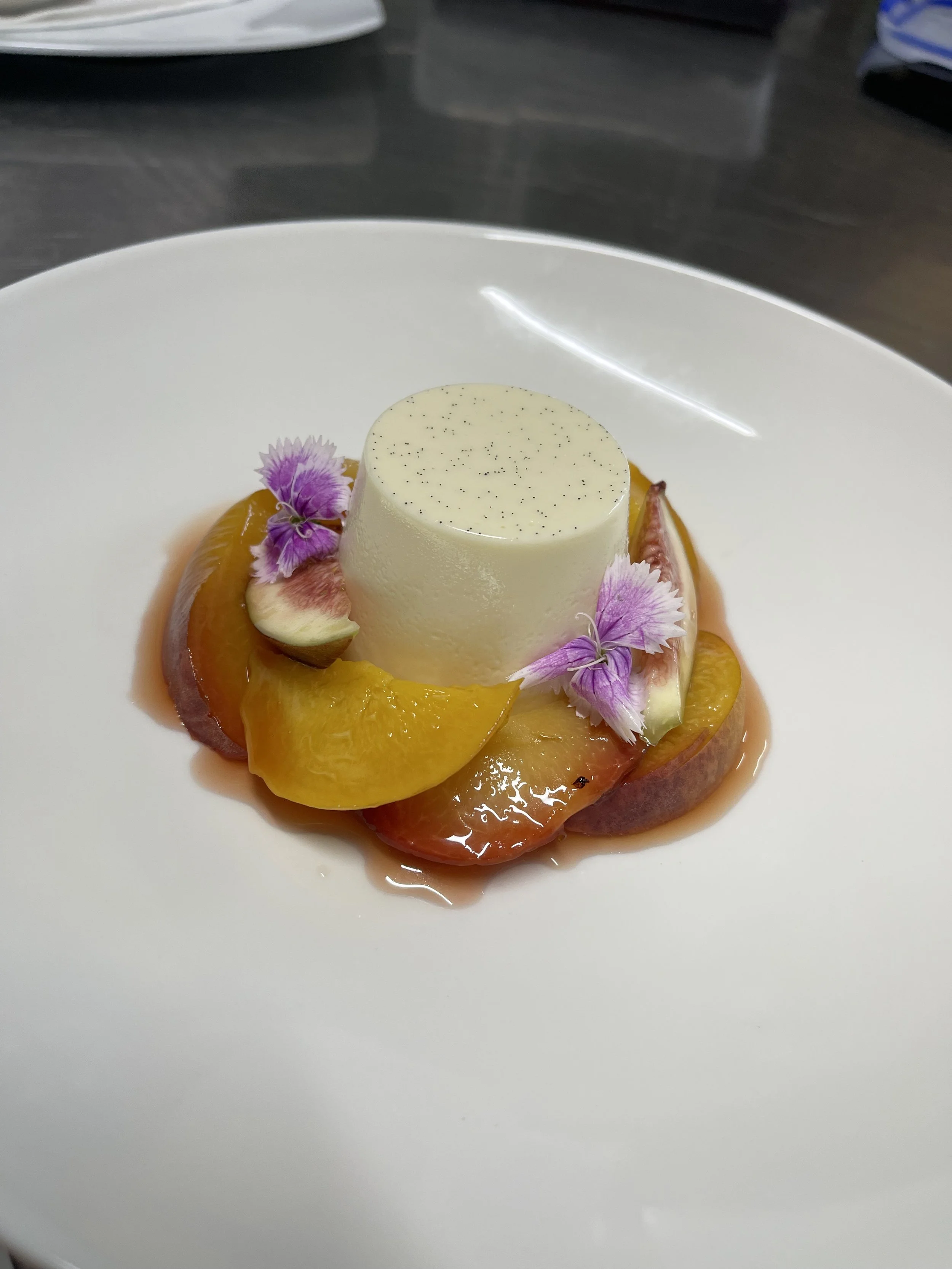 Vanilla Panna Cotta with Grappa Roasted Autumn Fruit