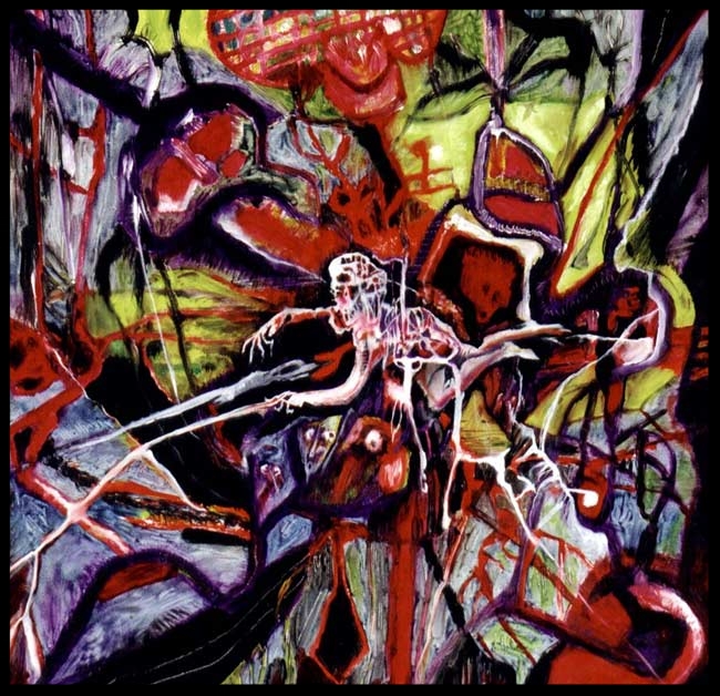 'The Victim', 1998 Medium: Oil on canvas Size: 45 x 45 cm Location: Basile Collection, London