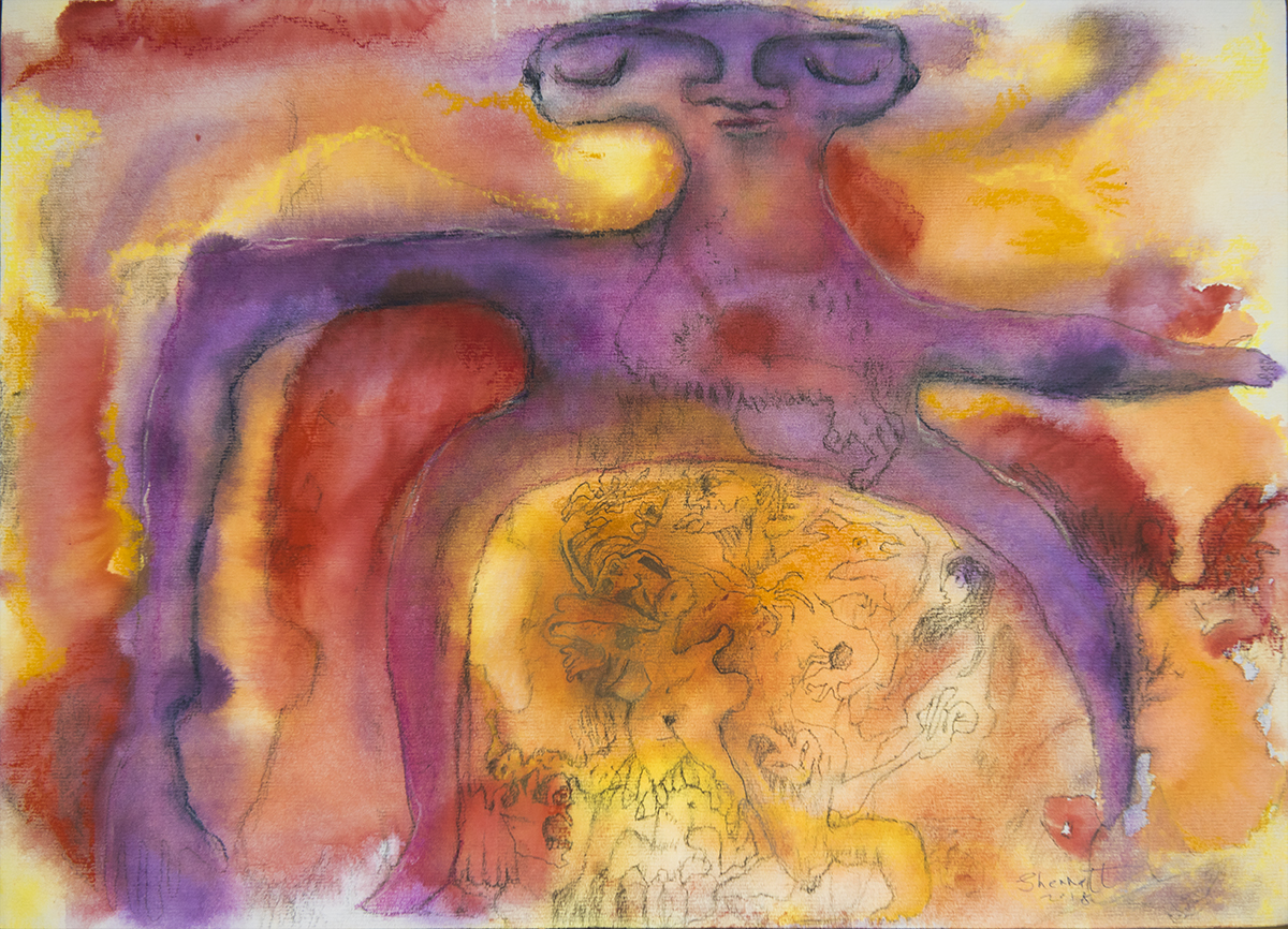 Title: 'Refusal to Choose I’, 2018 Medium: Ink, pigment, and pastels on paper Size: 55 x 40 cm Location: Bruce Sherratt Gallery, Bali