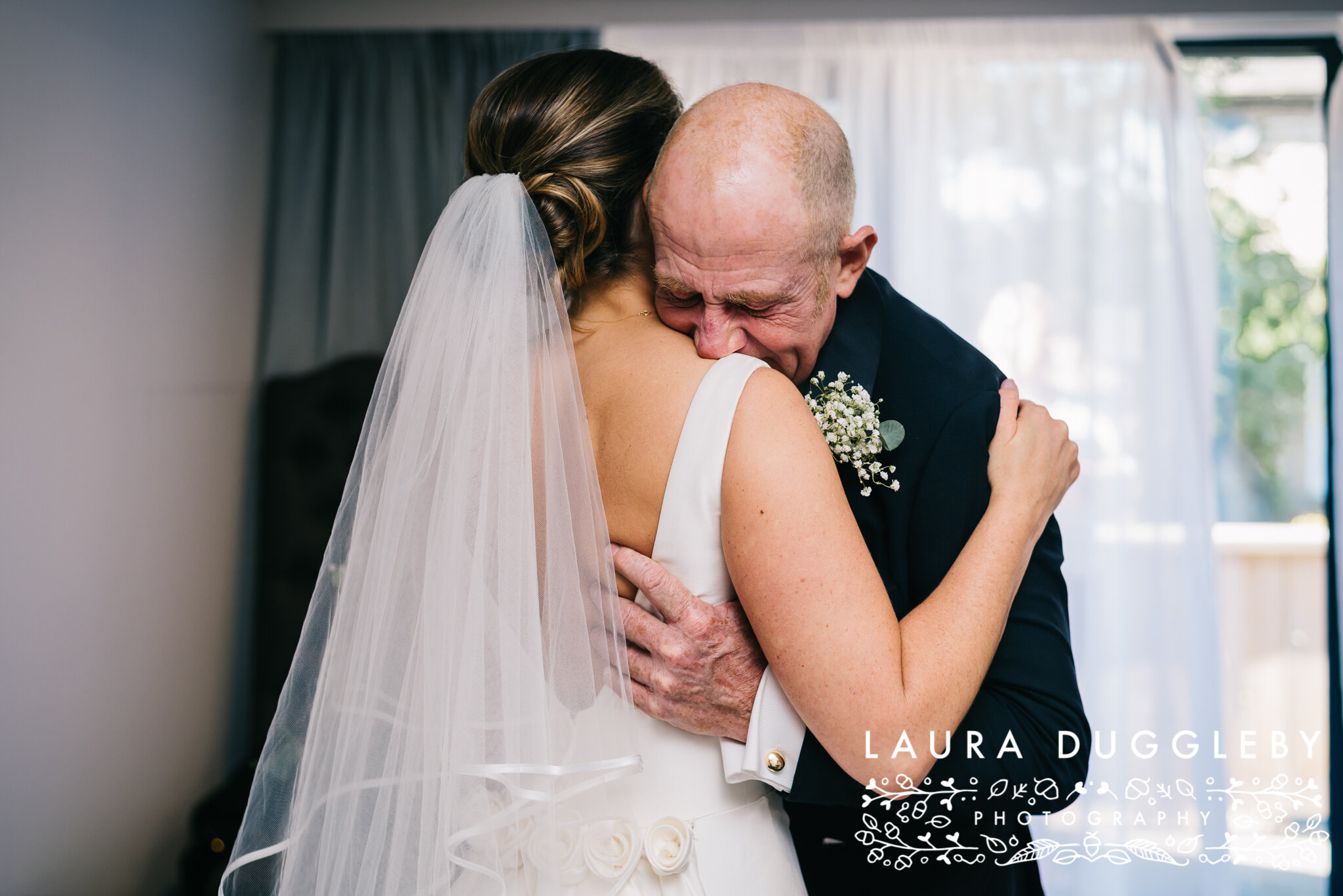 father of the bride crying at bashall barn